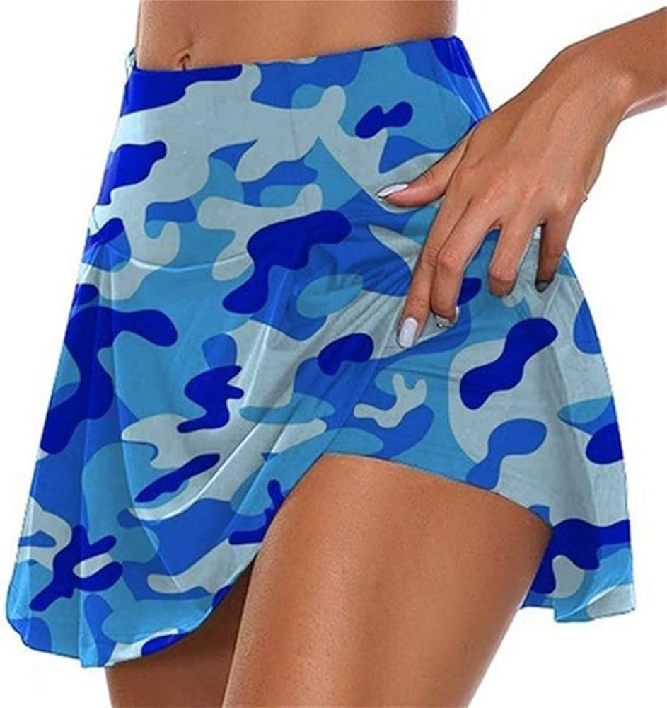 N\P Women High Sport Skorts Camouflage Pleated Golf Skirts Shorts