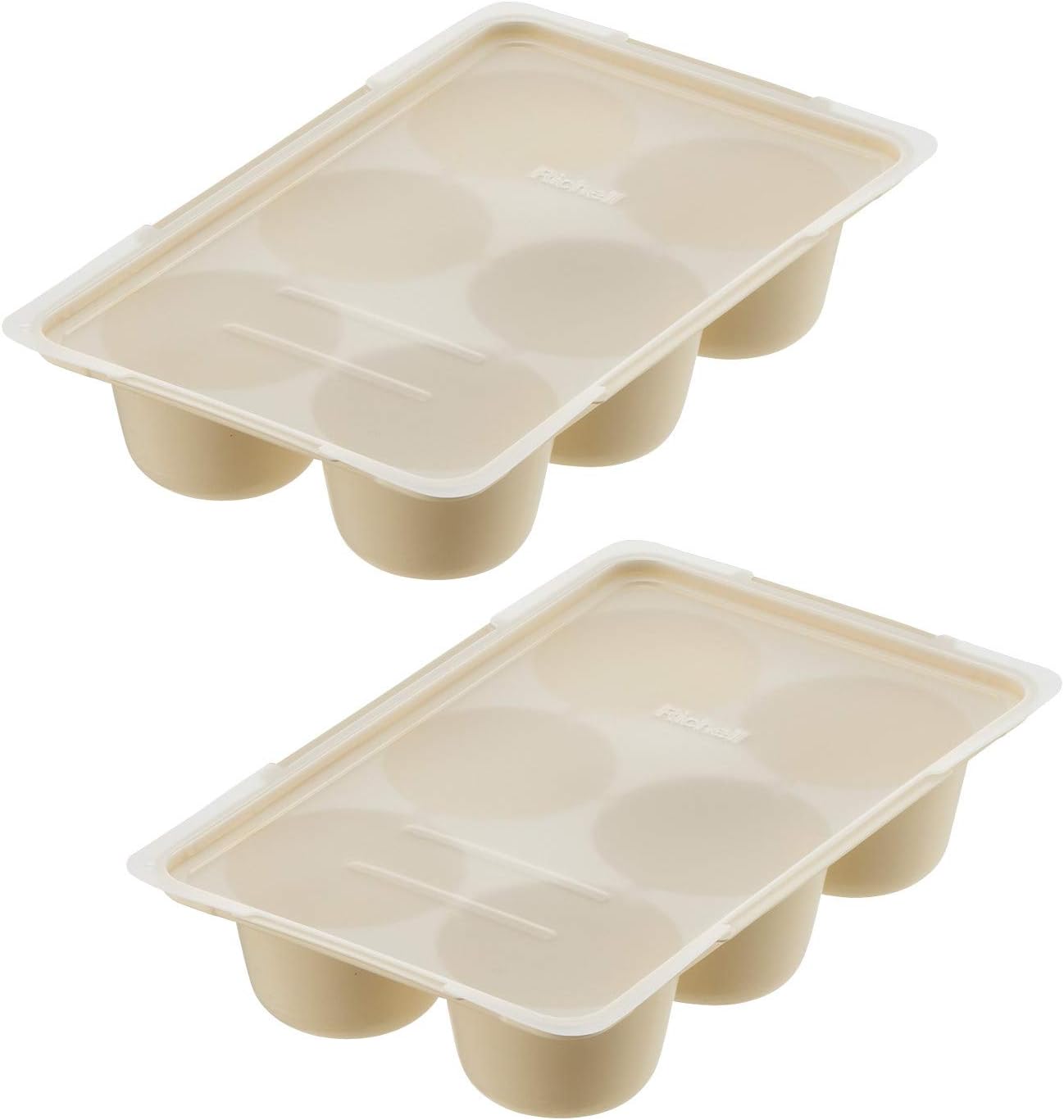 Amazon Co Jp リッチェル 保存 容器 作り置き つくりおき 冷凍 パック アイボリー 6カップ 5号6号用 2セット入り ホーム キッチン