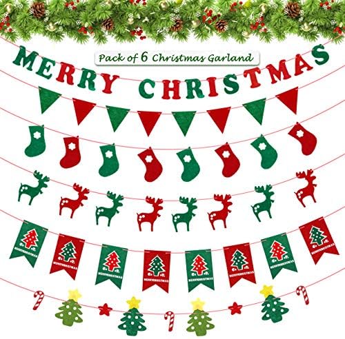 Lihao クリスマス 飾り オーナメント インテリア クリスマスガーランド メリークリスマス パーティー装飾 イベント Christmas 価格 交渉 送料無料 6本入 Merry
