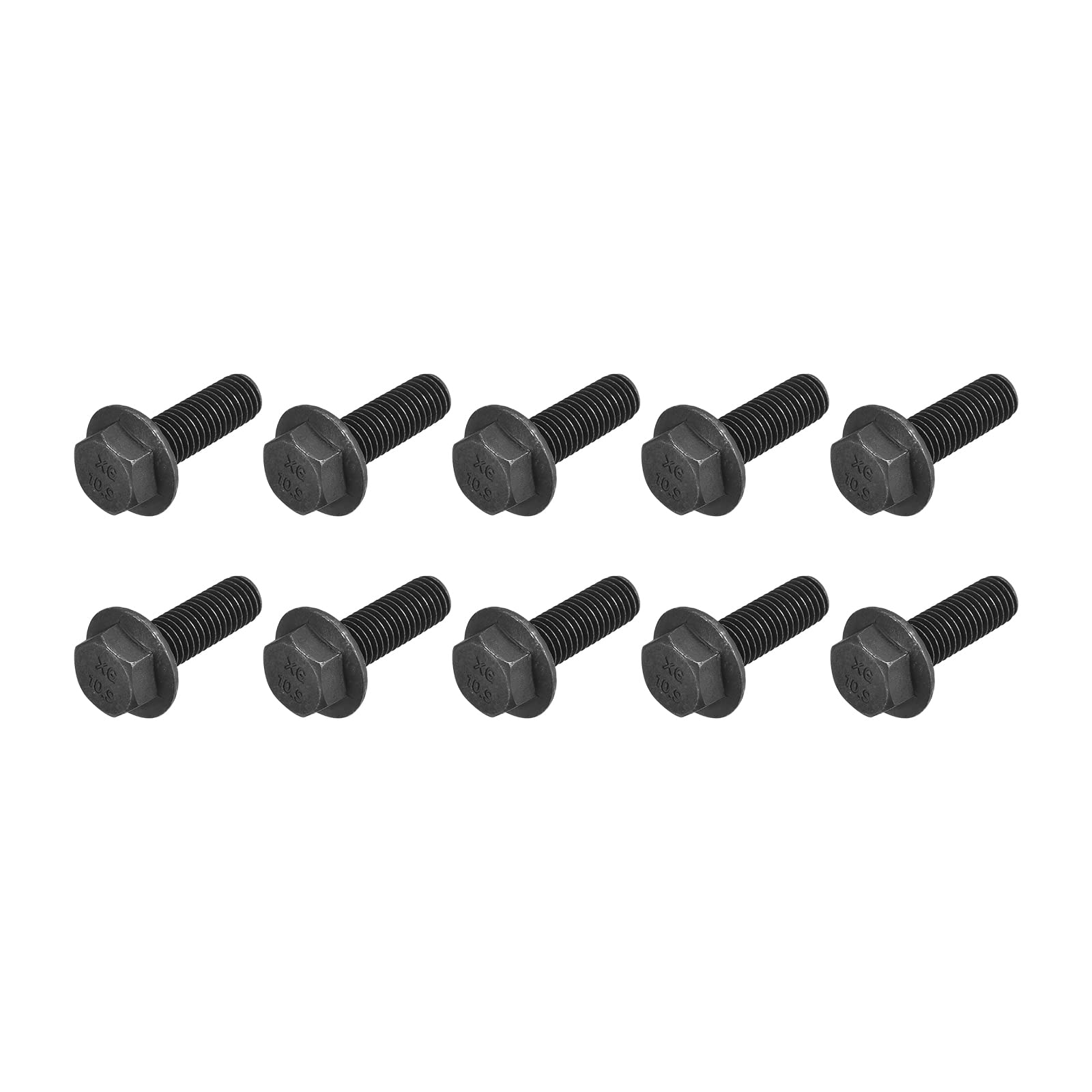 METALLIXITY Flanged Hex Head Bolts (M10x30mm) 10pcs, Hexagon Serrated Flange Bolt Fully Thread Screw - for House Construction Hardware Fasteners โ image 1