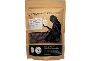 Cacao Adventures Raw Cacao Beans - Wild Strains Farmed by Awajun Communities in Peruvian Amazon, Whole Cocoa Beans for Baking, Smoothies & Snacking, 1 lb Pack