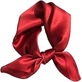 PLIPON 100% Mulberry Silk Neck Scarf - 21"x21" Small Printed Square Neckerchief Scarves for Women