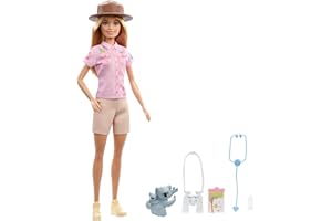 Barbie Zoologist Doll (12 inches), Role-play Clothing & Accessories: Koala & Baby Figure, Feeding Bottle, Stethoscope, Binoculars & Clipboard, Great Toy for Ages 3 Years Old & Up