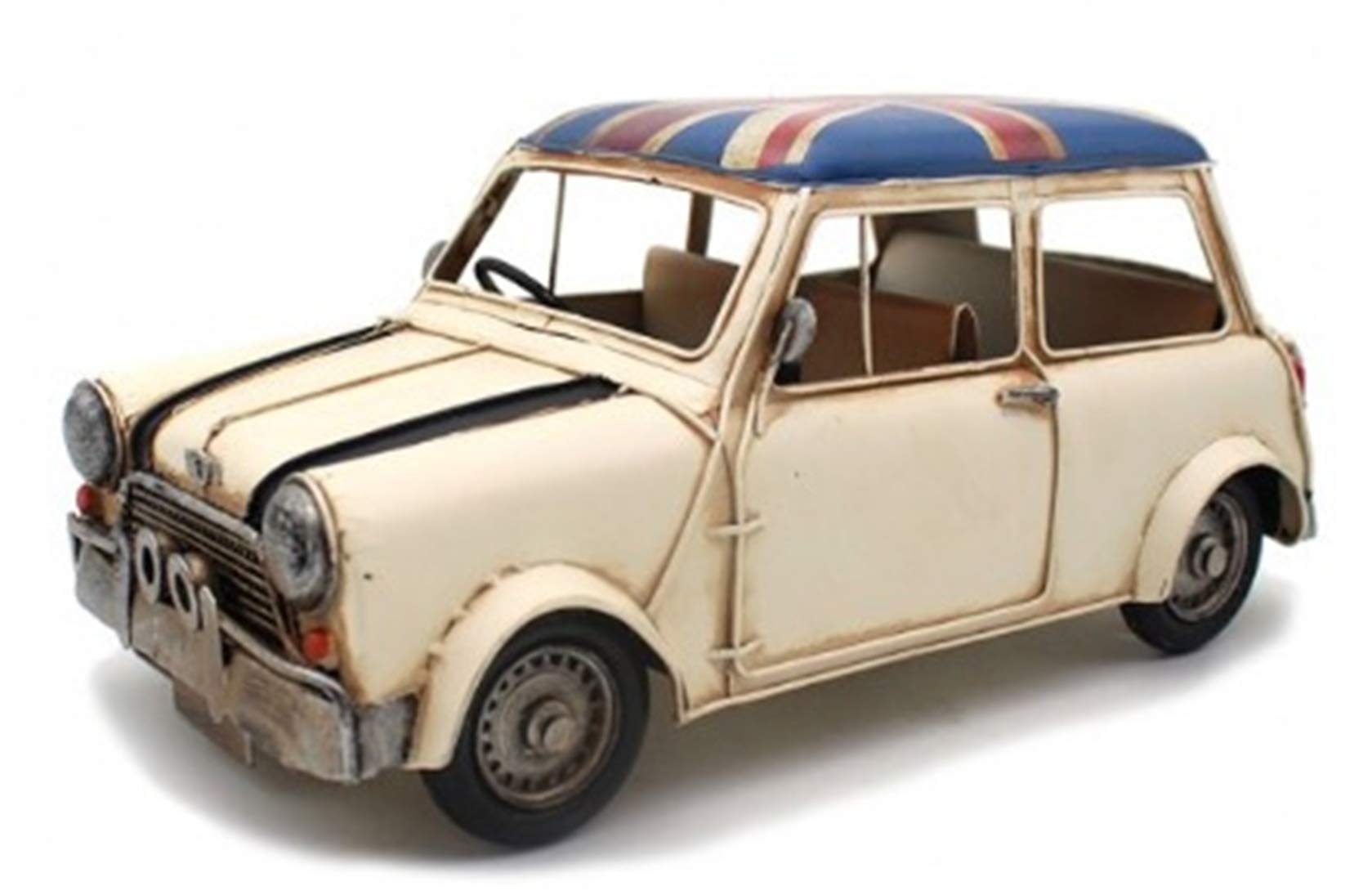lesser and pavey LP43744 Figure | Vintage Cream Rally Car | 1 Piece-32x17x14 cm Accessory, Multicolord
