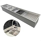 Dona D cor, Calha Escorredor tipo umida 90 Cm Canal Organizador Gourmet De Louças Embutido Aço Inox 304 Calha Organizadora De