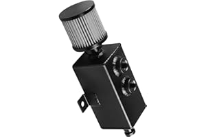 BOMLING Universal 1L Oil Catch Can Tank Baffled 10AN with Breather Filter Aluminum Reservoir Tank Black