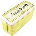 Iteryn Bento Box Lunch Box, 3 Layers Stackable Lunch Containers with Compartments-Leakproof Eco-Friendly Meal Prep Containers