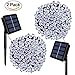 Solar String Lights,Solarmks Outdoor String Lights 72ft 8 Modes 200 LED Christmas Lights,Ambiance Lighting for Gardens,Patio,Xmas Tree,Holiday,Christmas(White,2 Pack)