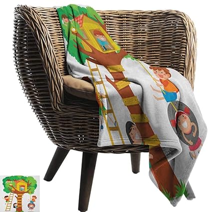 Amazon Com Warmfamily Reversible Blanket Kids Cheerful Little