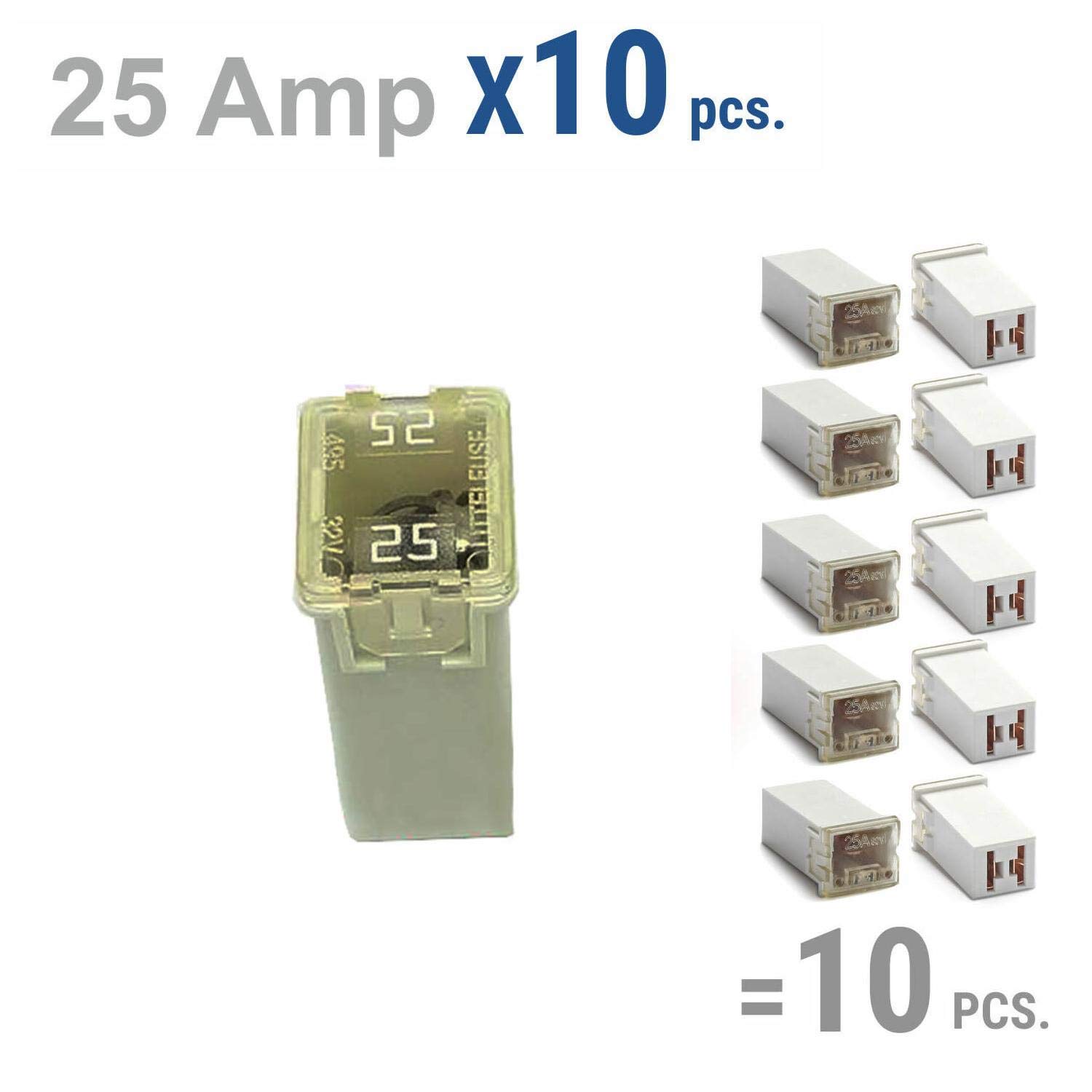 Jcase Fuse Kit Mini Jcase Fuse Assortment HIGH Profile 25A Fit for Ford Chevy/GM Nissan and Toyota Pickup Trucks Cars and SUVs