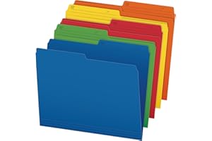 Pendaflex File Folders, Reversible, Letter Size, 1/2 Cut Tabs, Assorted Colors for Color-Coded Organization, Left & Right Tab