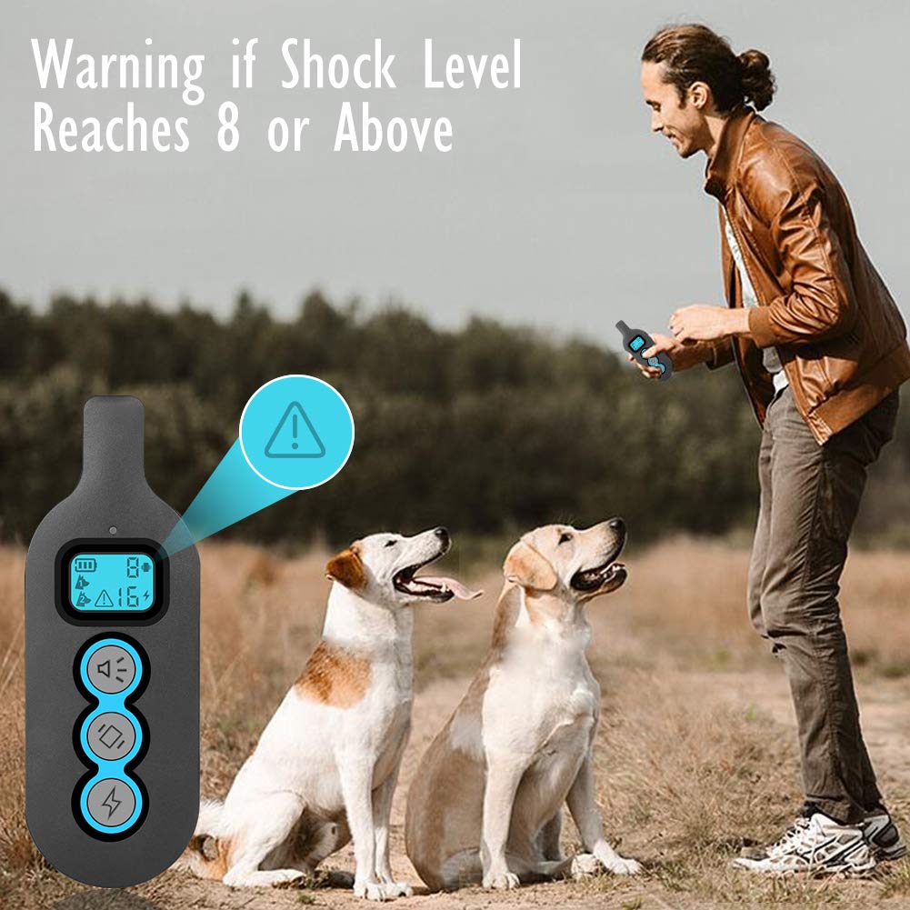 Dog Training e Collar, Shock/Vibrate/Beep Collar for Dog, IPX7 Waterproof Pet Trainer with Remote, Fast Training Effect Bark Collar for Big/Medium/Small Dog, 1000FT Max Remote Range, Long Battery Life