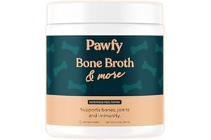 Pawfy Bone Broth for Dogs | Dog Seasoning Powder for Dry Food with Collagen - Supports Joints, Immunity & Digestion | Easy to Serve Bone Meal for Dogs | Unsalted Dog Gravy Topper for Pets