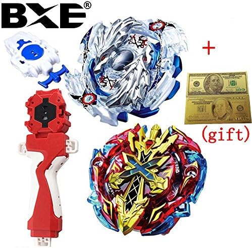 BXE 4D Spinning Top Game Toy Bey battling blade Burst XENO XCALIBUR .M.I B-48 and Lost Longinus N.Sp B-66 with Launcher Stater set metal fusion Battle Top+gift