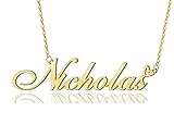 AOLO Nicholas Heart Name Necklace 18k Gold Plated