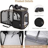 Lekesky Expandable Cat Carrier Backpack Portable Pet Carrier 20 lbs Black view 4