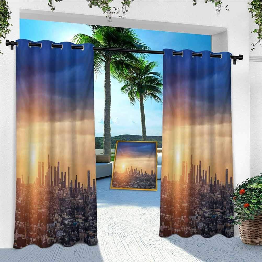 Outdoor Curtains Pattern, Sunrise at Los Angeles Urban Architecture