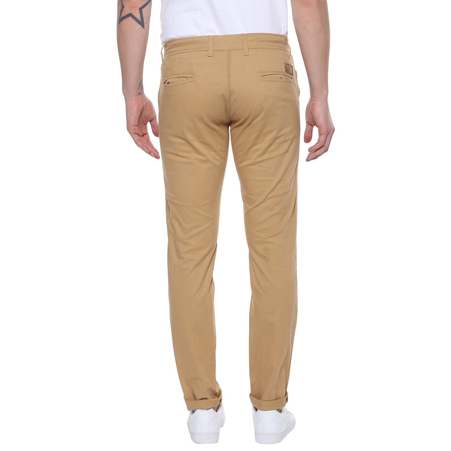 urbano fashion men's cotton slim fit stretchable casual chinos chino-fba_black