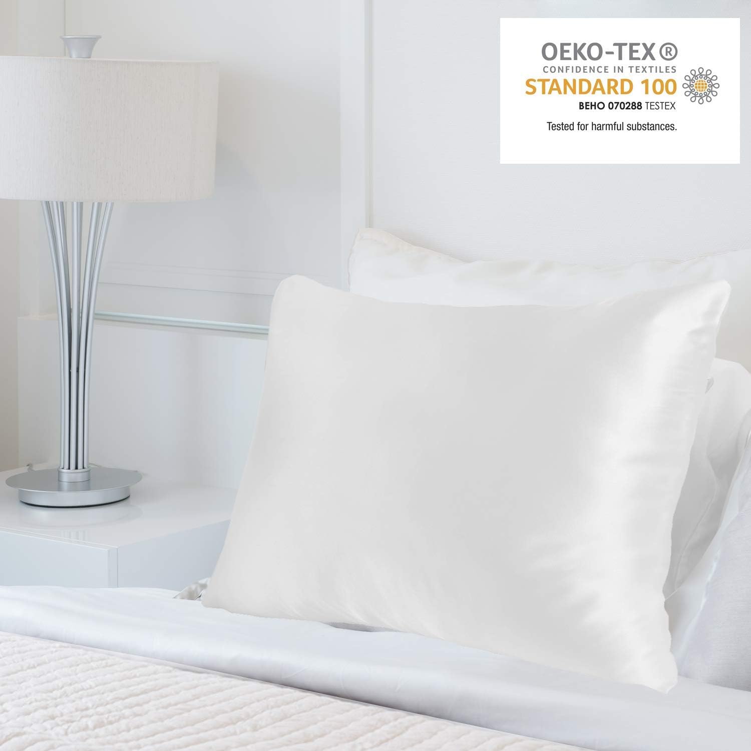 MYK SILK - 25 momme Luxury Mulberry Silk Pillowcase - Both Side for Hair and Skin (Deep Envelope Closure Design) - Queen Size (50 x 75cm) - Ivory