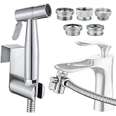 Sink Sprayer Hose Attachment for Faucet, Faucet Head Replacement with 5 Adapters, 59" Hose and Holder - for Feminine Hygiene, Baby Diaper Cleaning &amp; Pet Bathing