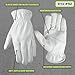 Wells Lamont Men's Full Leather Work Gloves with Reinforced Palm, Grain Goatskin, Elastic Wrist, Large (1720L)