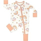 GUISBY Baby Girls' Pajamas Sleep N Play, Baby Clothes, Long Sleeve, Footless,Newborn-2T