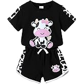YOUNGER TREE Toddler Infant Baby Girls Summer Outfits Leopard Print Short Sleeve Pocket T-Shirt Tops Pants Clothes Sets