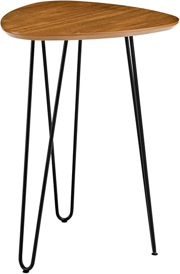 Offex Beistelltisch Mit Haarnadelbeinen Holz 46 Cm Walnuss Finish Amazon De Kuche Haushalt