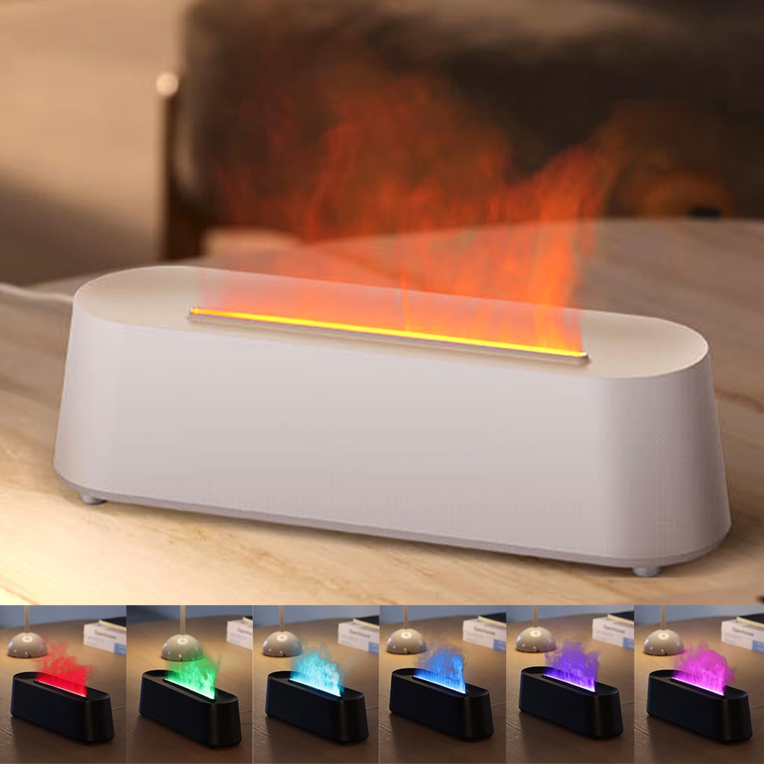 Mist Diffusers Fire YALEDI Essential Oil Diffuser, Fireplace Fire Flame Aromatherapy ...