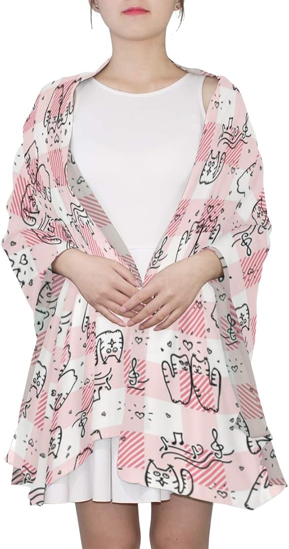 Bufandas de celosía con diseño de gatos, para la playa, para día