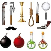 Tenceur 36 Pcs Murder Mystery Themed Party Decorations Kit Crime Photo Prop | Crime Themed Cutouts Murder Mystery Signs Clue Game Decorations, Crime Scene Prop for Fun Party Birthday Detective Activities
