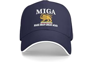 Owbnaa Make Iran Great Again MIGA Hat Old Iran Persian Flag Lion and Sun Hat Cap for Men Women Black