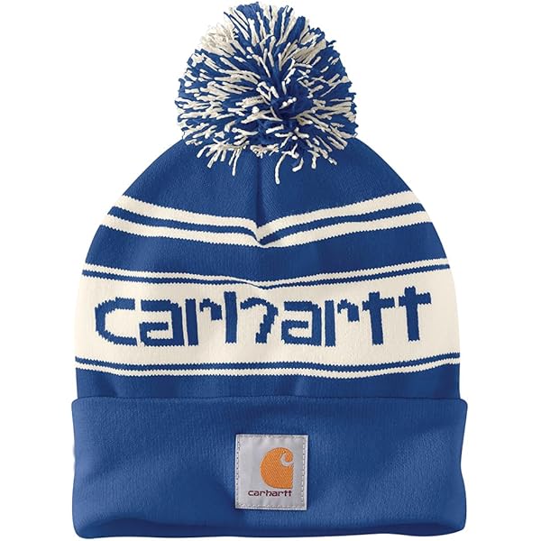 Miami City Name Beanie Hat - Colorful Striped Winter Knit With Pom Pom