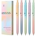 FIOVER 5pcs Gel Pens Black Ink Medium Point 0.7mm Pens Smooth Writing High-End Series Cute Ballpoint for Journaling Note Taking, Office School Supplies Gifts for Women and Men