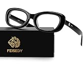 FEISEDY Blue Light Glasses for Women Retro Fake Eyeglasses Oval Frame B0229 | Y2K Style Small Eyewear, Anti Eyestrain Computer Glasses, Trendy Fashion Glasses for Daily Wear &amp; Cosplay Accessories
