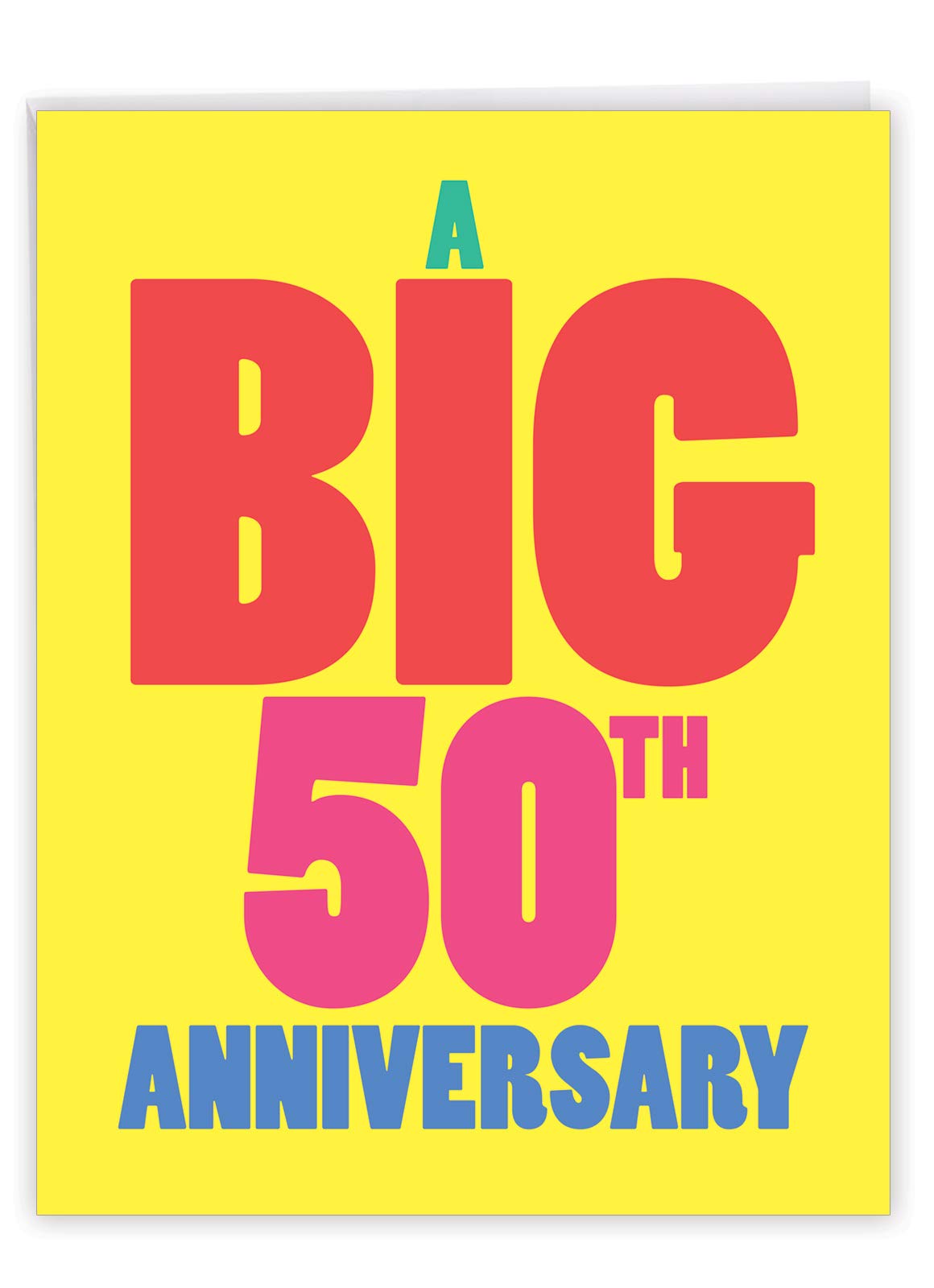 NobleWorks Big 50th Milestone Anniversary Notecard w/Envelope for Men, Women 8.5 x 11 w/Envelope - Married for 50 Years (1 Card) Big 50 J3940MAG