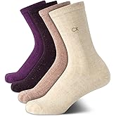 Calvin Klein Womens Crew Socks - 3 Pack/4 Pack Athletic Cotton Combed Soft Ribbed Mid Calf Crew Socks for Women (Sizes 4-10)