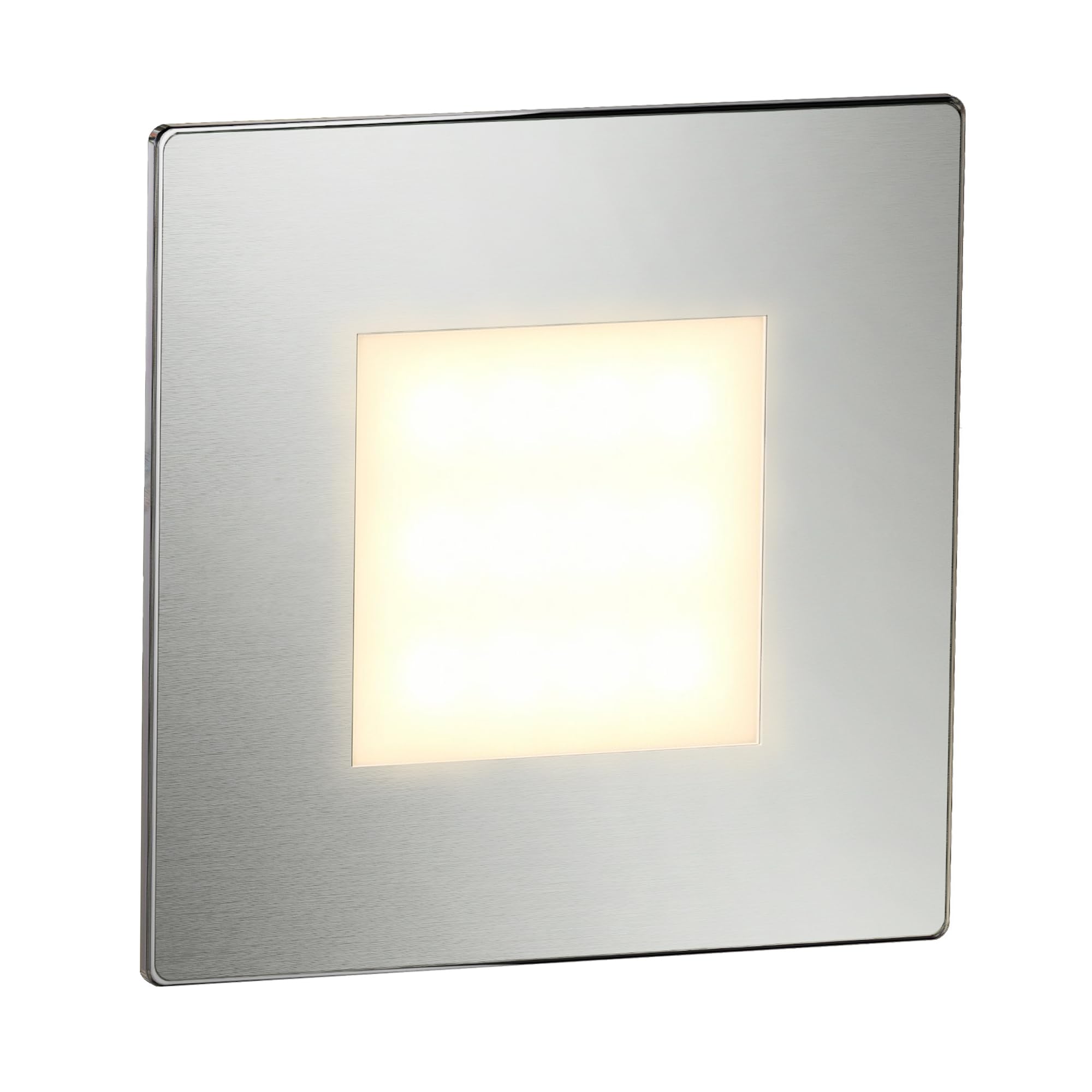 ledscom.de LED Staircase Light/recessed wall Light FEX for Indoor and Outdoor, Angular, Stainless Steel, 85 x 85mm, Warm White