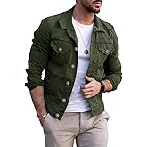 CHARTOU Men's Denim Jacket Casual Regular Fit Button Down Long Sleeve Jean Trucker Jacket