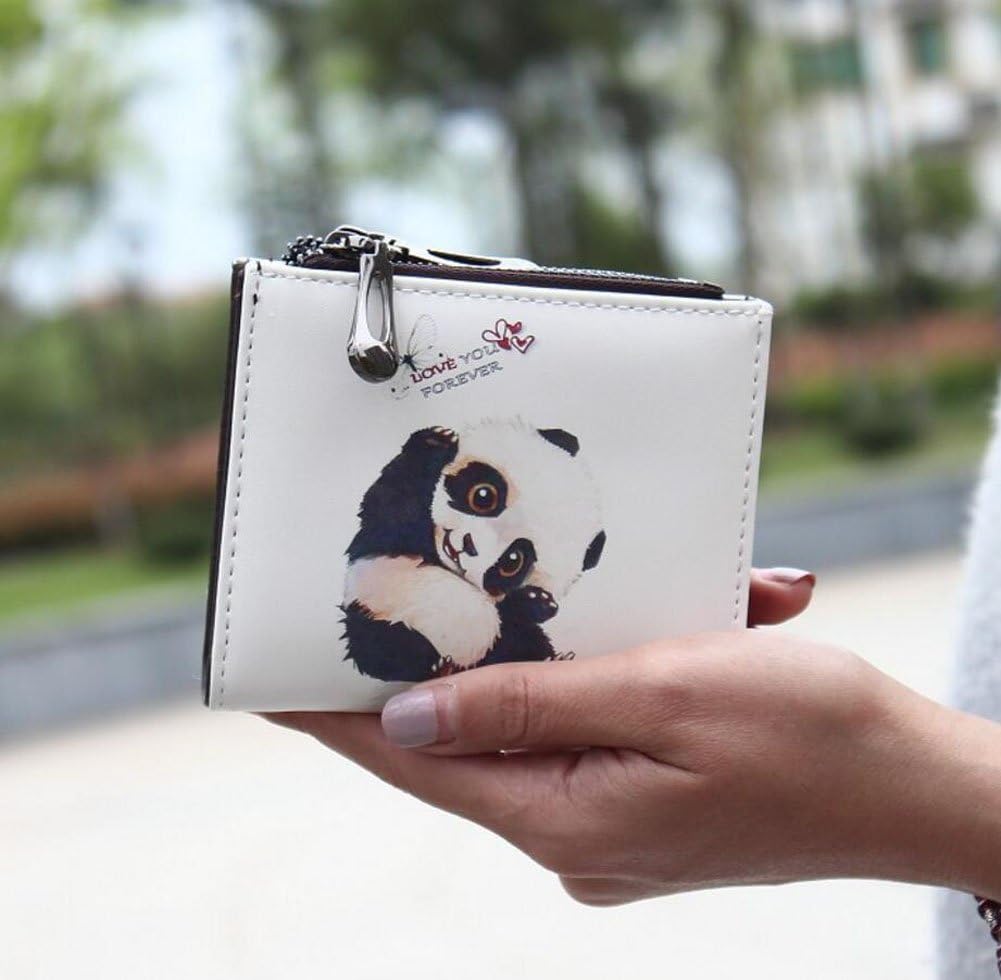 Diyafas Cartoon Cute Zipper Women Short Wallet Ladies Small Coin Purse Bag Card Holder, White - Image 3