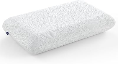 Almohada Viscoelástica 70 cm, Núcleo Compacto, Tejido Aloe Vera, Soporte Cervical Ergonómico, Memory Foam Adaptable Cuello, Funda Cremallera Lavable - 40x70 cm