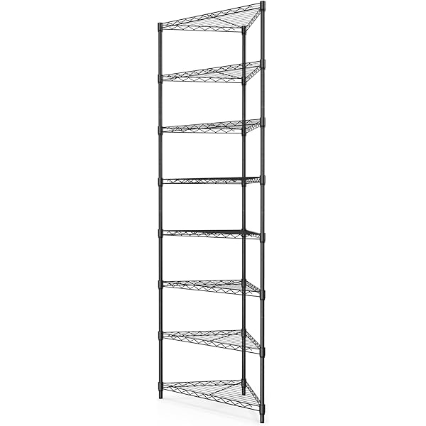 Muscle Rack 5Tier Corner Steel Wire Shelving Unit In White, 40 OFF