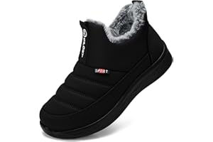 SHIBEVER Womens Winter Snow Boots: Women Ankle Booties Warm Fur Lined Waterproof Insulated Slip On Outdoor Shoes