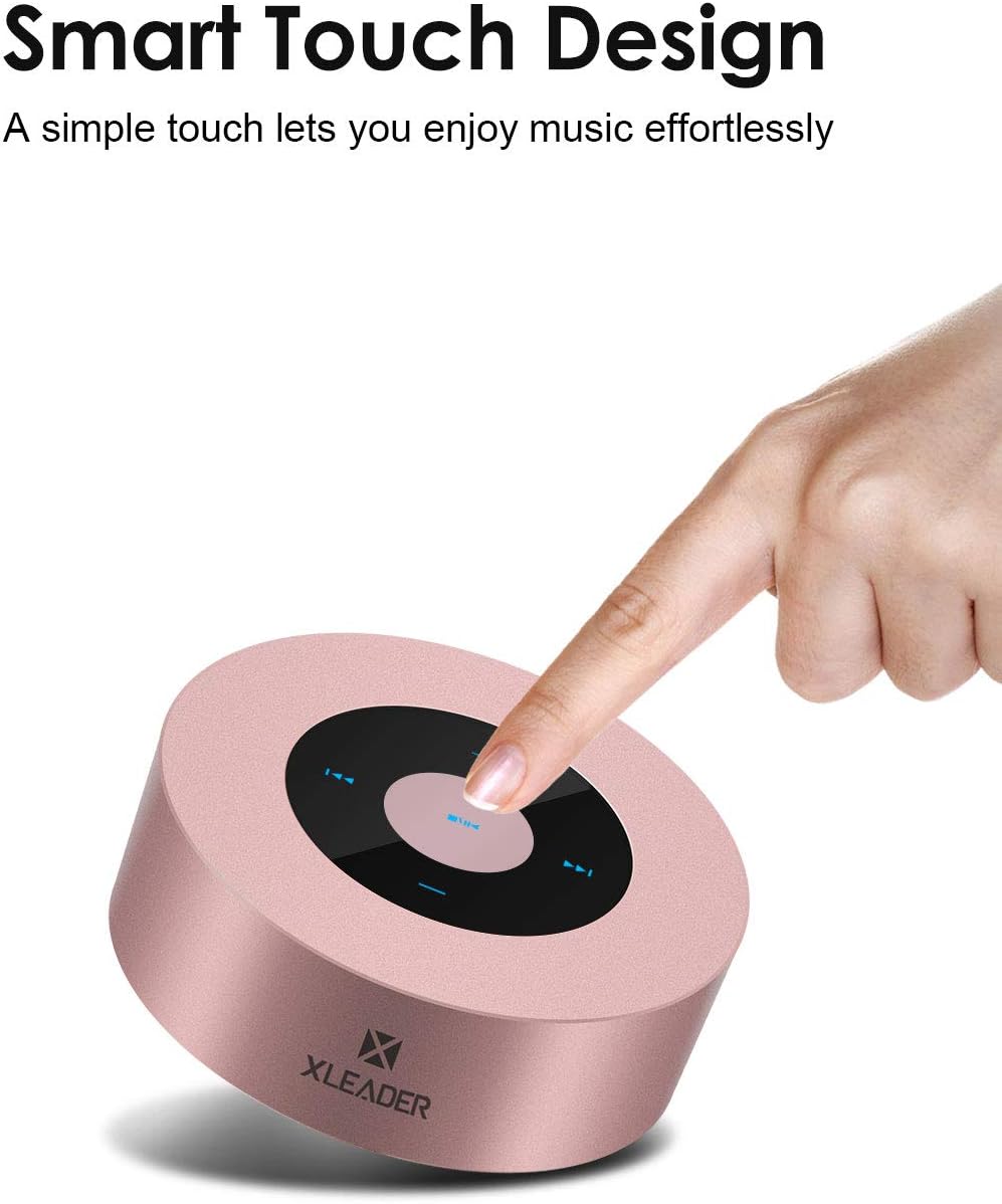 Xleader Mini Bluetooth Speaker (Travel Case Packed) with Aux input, Micro SD, Mic, Touch Design, Crystal Sound$Rich Bass - Image 3