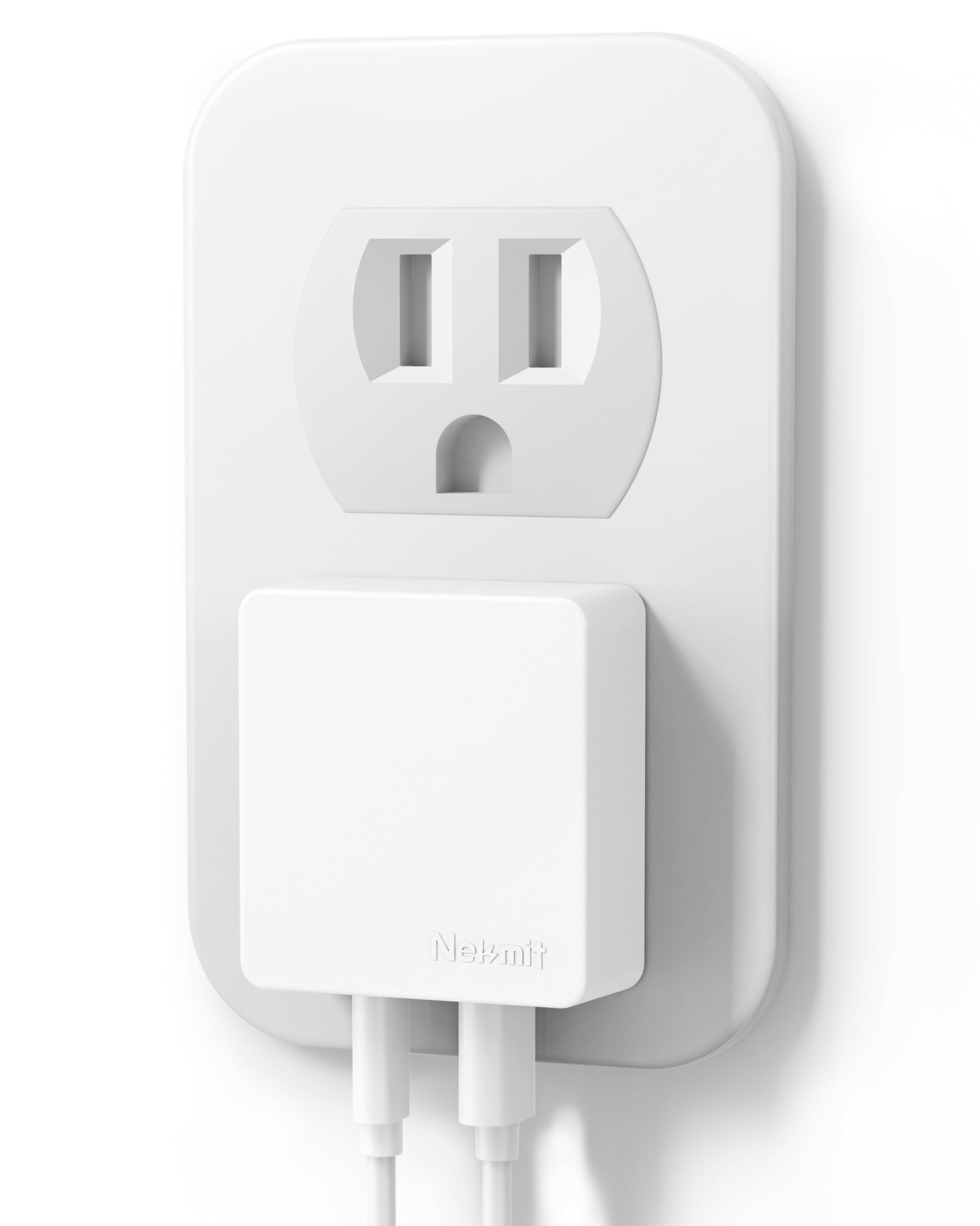 Nekmit Flat USB C Wall Charger, 45W Dual Port PPS Fast USB Charger Block(1*USB-C & 1*USB-A), Slim USB C Wall Plug for iPhone 17/16 and More Series, MacBook Air, iPad