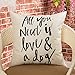 Fjfz All You Need is Love and a Dog Lover Quote Cotton Linen Home Decorative Throw Pillow Case Cushion Cover for Sofa Couch, 18