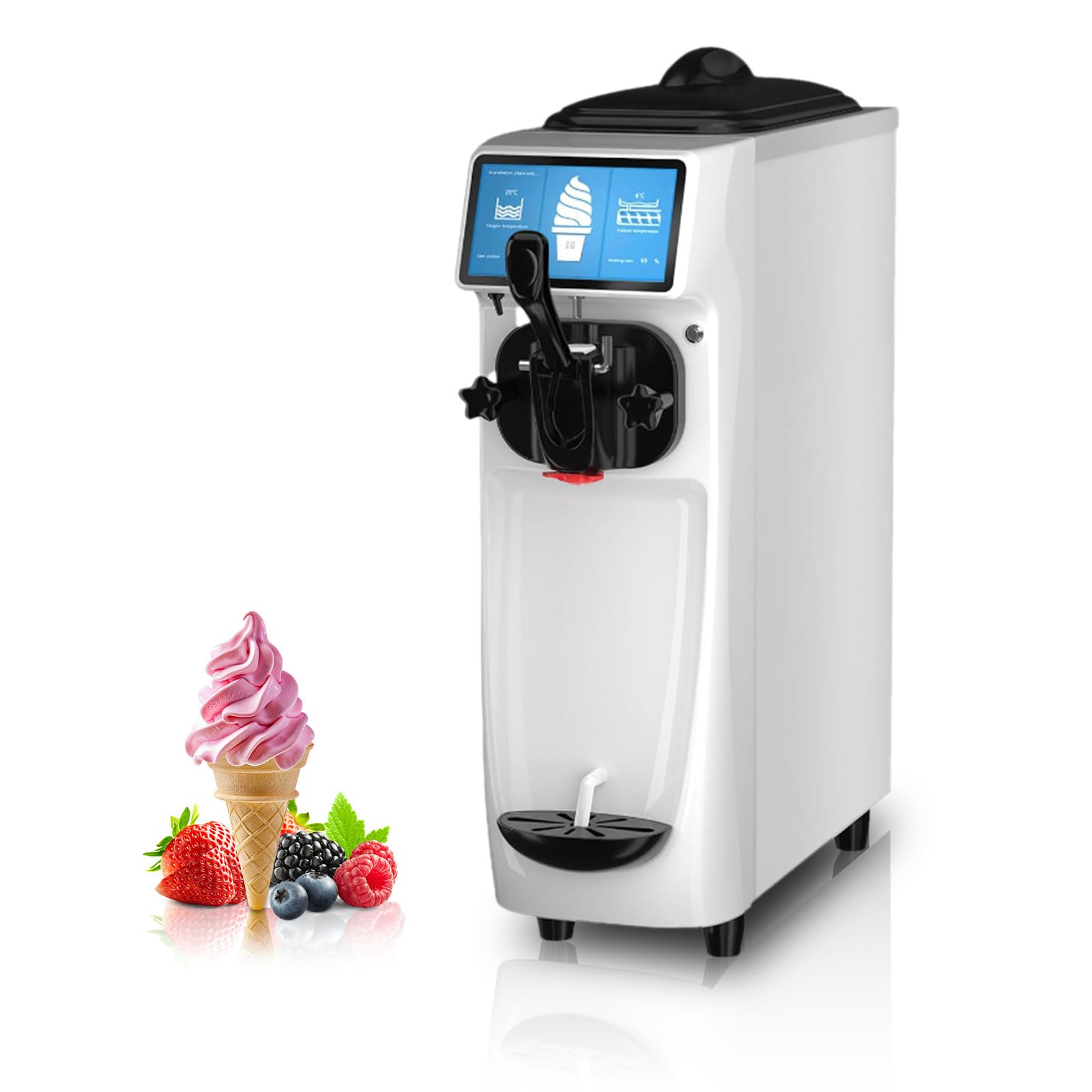 Photo 1 of **SCREEN IS BROKEN** GSEICE Soft Serve Ice Cream Machine, 4 to 4.5 Gal/H Ice Cream Maker 7 Inch Screen Soft Serve Machine with Pre-Cooling & Fresh-Keeping, 6L Stainless Hopper, Enclosed Body for Home Party Café Store