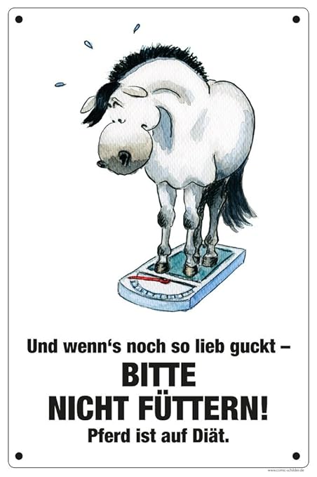 Boxenschild / Stalltafel 'Diät-Pferd'