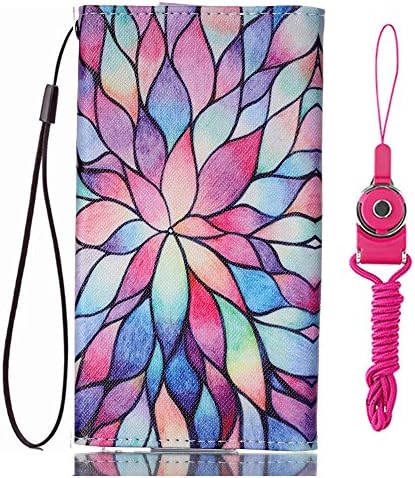 Alcatel idealXCITE case,Style Universal Smartphone Flip Wallet Clutch Bag Carrying PU Leather Protective Cover with strap for Alcatel idealXCITE (#9 Color Lotus)