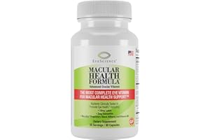EyeScience Macular Health Formula Advanced Ocular Vitamin - Containing Lutein, Zeaxanthin, Billberry, & Vitamins C, D, E, & B6 (30 Day Supply)